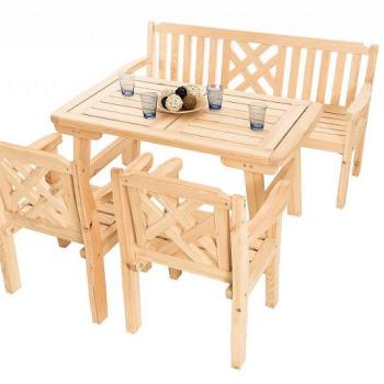 DEOKORK Masívne záhradná zostava z borovice ROMANTIC 1+2+1 (32 mm) - rôzne dĺžky 180 cm obrázok