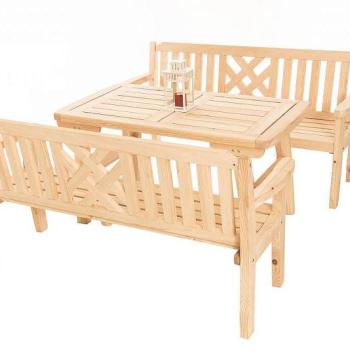 DEOKORK Masívne záhradná zostava z borovice ROMANTIC 1+2 (32 mm) - rôzne dĺžky 180 cm obrázok