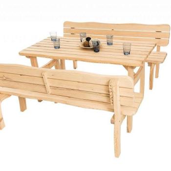 DEOKORK Masívne záhradná zostava z borovice VIKING 1+2 (40 mm) - rôzne dĺžky 200 cm obrázok