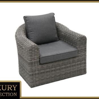 DEOKORK Ratanové kreslo BORNEO LUXURY (sivá) obrázok