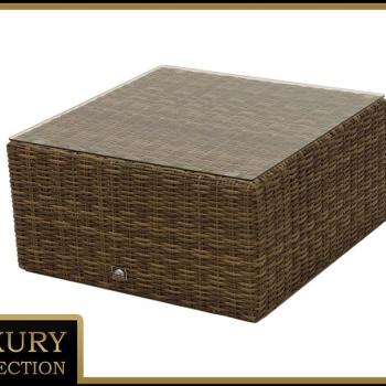 DEOKORK Ratanové stolík/taburet 73 x 73 cm BORNEO LUXURY (hnedá) obrázok