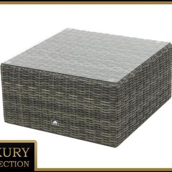 DEOKORK Ratanové stolík/taburet 73 x 73 cm BORNEO LUXURY (sivá) obrázok