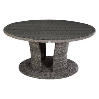 DEOKORK Ratanový stôl jedálenský BORNEO LUXURY priemer 160 cm (sivá) obrázok