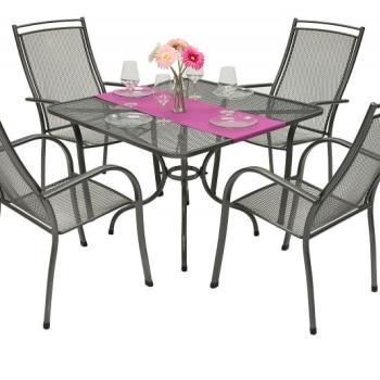 DEOKORK Záhradná kovová zostava ELTON IV. 1+4 Stôl 105 x 105 cm (u505) obrázok