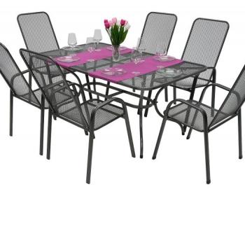 DEOKORK Záhradná kovová zostava SANDRA 1+6 stůl 160x95 cm U507 obrázok