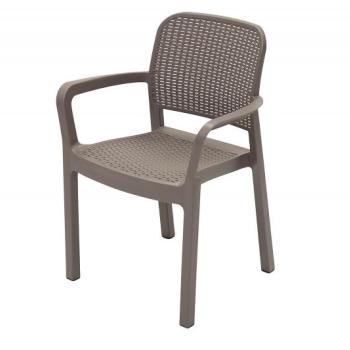 DEOKORK Záhradná plastová stolička KARA (cappuccino) obrázok