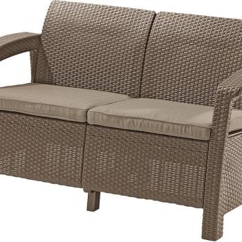 DEOKORK Záhradná ratanová pohovka 2-miestna CORFU LOVE SEAT (cappuccino) obrázok