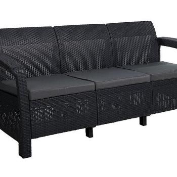 DEOKORK Záhradná ratanová pohovka CORFU LOVE SEAT MAX (antracit) obrázok