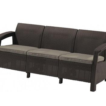 DEOKORK Záhradná ratanová pohovka CORFU LOVE SEAT MAX (hnedá) obrázok