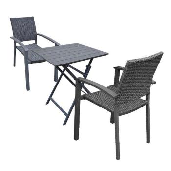 DEOKORK Záhradná ratanová zostava CALVIN BALCONY 1+2 (sivá) obrázok