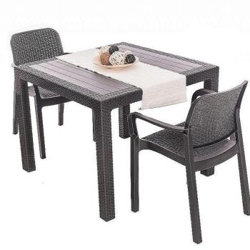 DEOKORK Záhradná ratanová zostava KARA MINI 1+2 (antracit) obrázok