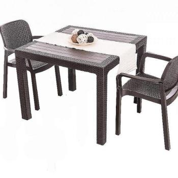 DEOKORK Záhradná ratanová zostava KARA MINI 1+2 (hnedá) obrázok
