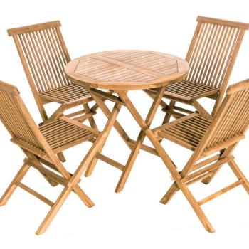 DEOKORK Záhradná teaková zostava FOXI BALCONY I. 1+4 (ZADARMO podušky) obrázok