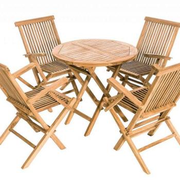 DEOKORK Záhradná teaková zostava IVORY BALCONY 1+4 (ZADARMO podušky) obrázok