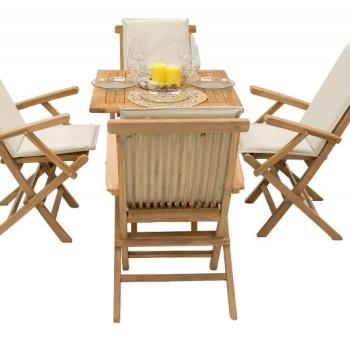 DEOKORK Záhradná teaková zostava IVORY BALCONY II. 1+4 (ZADARMO podušky) obrázok