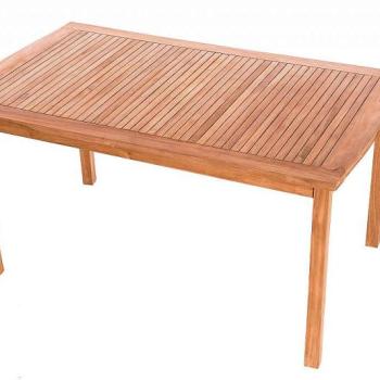 DEOKORK Záhradný pevný stôl obdĺžnik HARMONY 150x90 cm (teak) obrázok