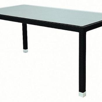 DEOKORK Záhradný ratanový stôl NAPOLI 160x80 cm (čierna) obrázok
