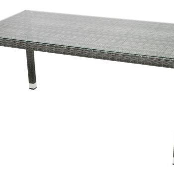 DEOKORK Záhradný ratanový stôl NAPOLI 160x80 cm (sivá) obrázok