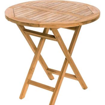 DEOKORK Záhradný skládací stôl IVORY ⌀ 80 cm (teak) obrázok