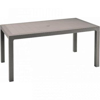 DEOKORK Záhradný stôl z umelého ratanu MANHATTAN 161x95 cm (cappuccino) obrázok