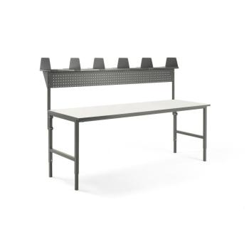 Dielenský stôl Cargo, 2400x750 mm, vrchná polica + panel na náradie obrázok