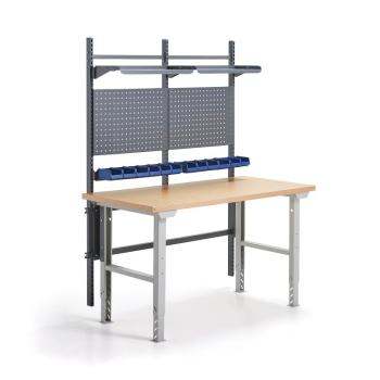Dielenský stôl ROBUST, s panelom na náradie, boxami a policami, 1500x800 mm obrázok