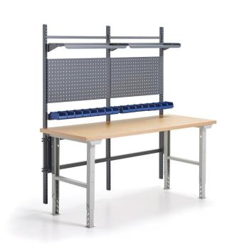 Dielenský stôl ROBUST, s panelom na náradie, boxami a policami, 2000x800 mm obrázok