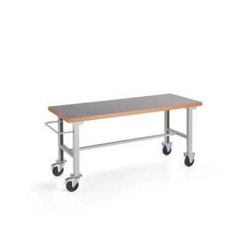 Dielenský stôl s kolieskami SOLID, 320 kg, 2000x800 mm, vinyl obrázok