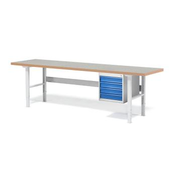 Dielenský stôl Solid 750, 4 zásuvky, nosnosť 750 kg, 2500x800 mm, vinyl obrázok