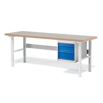 Dielenský stôl Solid 750 s 3 zásuvkami, nosnosť 750 kg, 2000x800 mm, vinyl obrázok