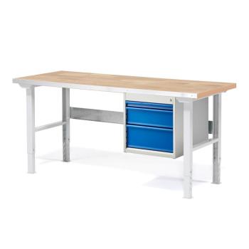 Dielenský stôl Solid s 3 zásuvkami, nosnosť 750 kg, 1500x800 mm, dub obrázok