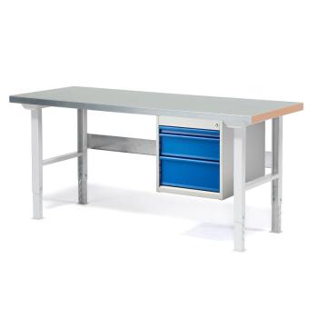 Dielenský stôl Solid s 3 zásuvkami, nosnosť 750 kg, 1500x800 mm, oceľ obrázok