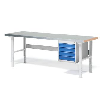Dielenský stôl Solid so 4 zásuvkami, 2000x800 mm, nosnosť 750 kg, oceľ obrázok