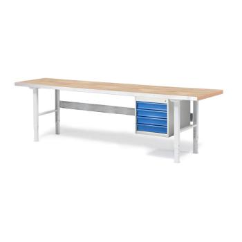 Dielenský stôl Solid so 4 zásuvkami, 2500x800 mm, nosnosť 750 kg, dub obrázok