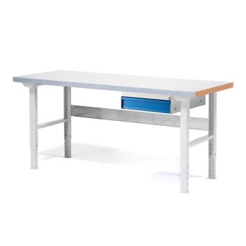 Dielenský stôl Solid so zásuvkou, nosnosť 750 kg, 1500x800 mm, oceľ obrázok