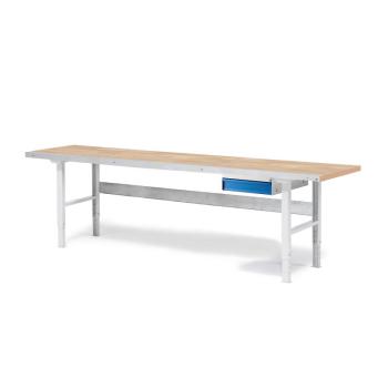 Dielenský stôl Solid so zásuvkou, nosnosť 750 kg, 2500x800 mm, dub obrázok