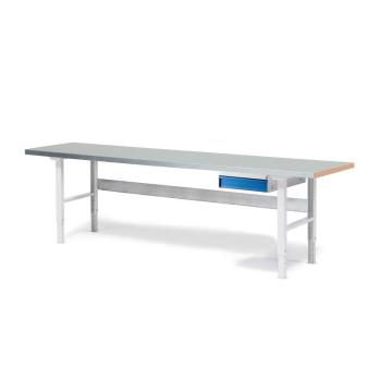 Dielenský stôl Solid so zásuvkou, nosnosť 750 kg, 2500x800 mm, oceľ obrázok