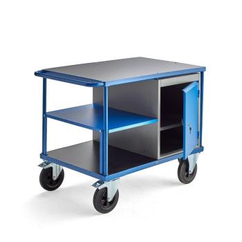 Dielenský vozík MOBILE, 1 skriňa + 1 polica, 875x1000x700 mm obrázok