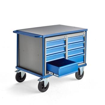 Dielenský vozík MOBILE, 2 zásuvkové skrinky, 875x1000x700 mm obrázok