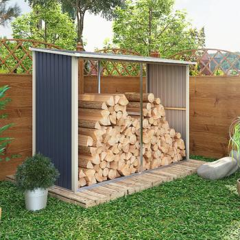 Drevník 302 x 119 cm (šedobiely) obrázok