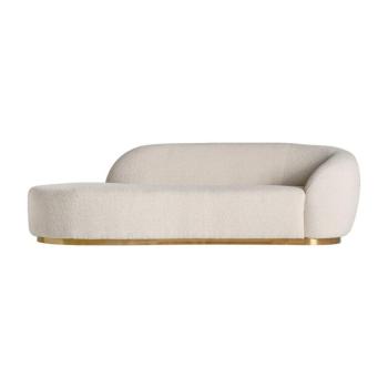 Estila Art deco buklé sedačka Minneapolis v bielej farbe so zlatou kovovou podstavou 237cm obrázok
