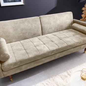 Estila Art deco dizajnová sedačka Nefertiti s béžovým čalúnením v odtieni champagne 195cm obrázok