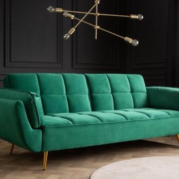 Estila Art-deco dizajnová sedačka Rimadea v smaragdovozelenej farbe 215cm obrázok