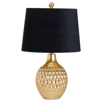 Estila Art-deco dizajnová stolná lampa Bermui so zlatou konštrukciou a čiernym tienidlom 57cm obrázok