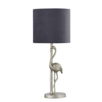 Estila Art-deco dizajnová stolná lampa Flamenco so sivým tienidlom 58cm obrázok