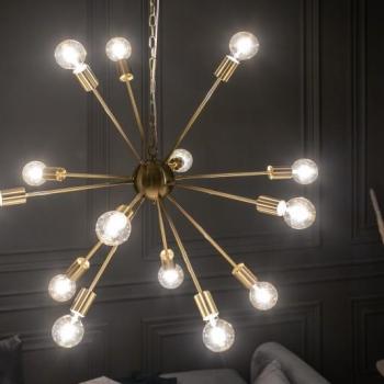 Estila Art-deco dizajnový luster Astra zlatej farby v tvare lúčov 87cm obrázok