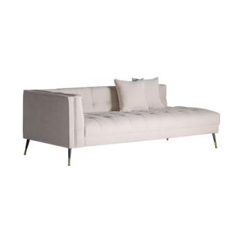 Estila Art-deco exkluzívna sedačka Moraira s chesterfield prešívaním v krémovej farbe 226cm obrázok