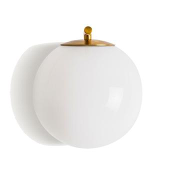 Estila Art deco glamour nástenná lampa Sally s mosadznou konštrukciou a okrúhlym skleneným tienidlom 22cm obrázok