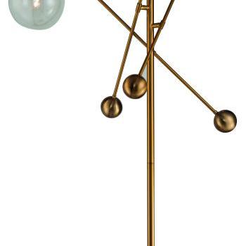 Estila Art-deco kovová stojaca lampa Vidar s troma polohovateľnými rúčkami zlatá 180cm obrázok