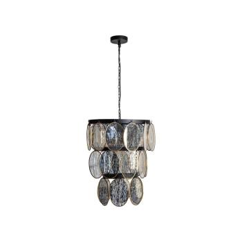 Estila Art-deco luster Edgar s kovovou konštrukciou s oválnymi prvkami v zlato-čiernych odtieňoch 42cm obrázok